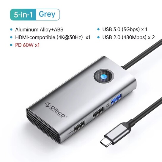 Док-станция USB-C 5-в-1 ORICO PW11