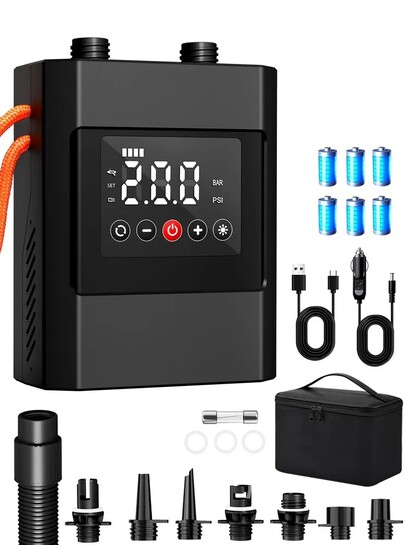 Портативный насос для SUP и каяка 20 PSI с LED дисплеем и сумкой (с банками-партнерами, из-за рубежа)