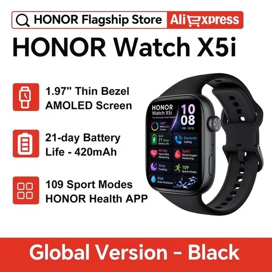 Смарт-часы HONOR Watch X5i, два цвета (из-за рубежа)