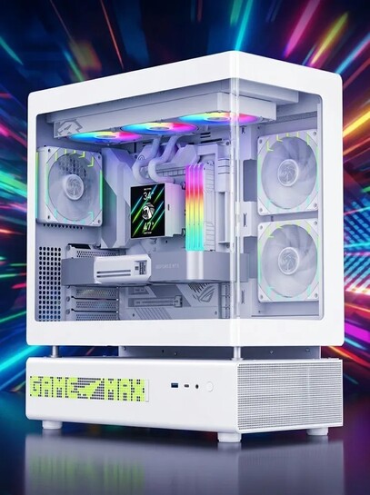 Корпус для ПК GAMEMAX N90 WH, 6x120 мм ARGB, сталь 0.8 мм, LED-экран (с картой банков-партнеров)