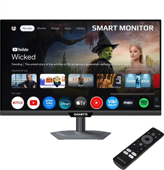 Смарт-монитор 27" GIGABYTE M27QS, 2560×1440, IPS, 180 Гц, Google TV, KVM (с подпиской, с ВБ кошельком)