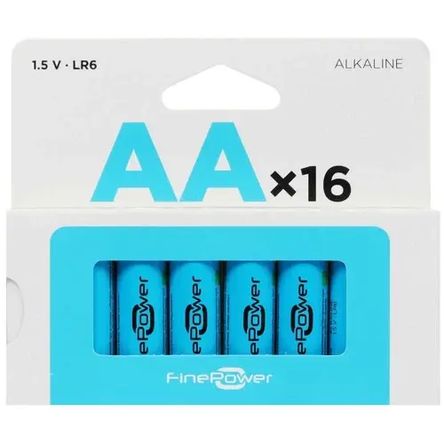 Батарейка FinePower AA, 16 штук, 2900 мАч (LR6/ER14505/FR6/R6P)