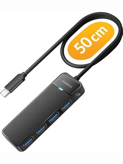 USB-хаб для ноутбука и ПК, USB Type-C на 4 USB-A 3.0, до 5 Гбит/с (цена по картам банков-партнеров)