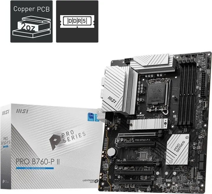 Материнская плата MSI PRO B760-P II LGA 1700 DDR5 (с банками-партнерами)
