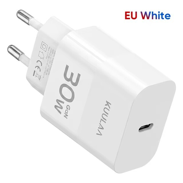 Зарядное устройство KUULAA Mini 30W Type-C (чёрный и белый)