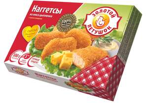 Наггетсы ЗОЛОТОЙ ПЕТУШОК из мяса цыпленка с сыром 300 г