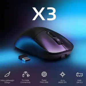 Легкая беспроводная мышь Attack Shark X3 на PAW3395