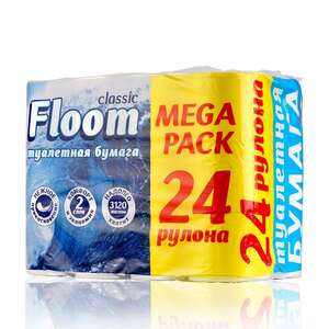 Туалетная бумага в Улыбке радуги Floom 2х-слойная 24шт