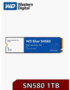 SSD WD SN 580 PCIE 4.0 M.2 NVMe 2280 TLC, 1TB (из-за рубежа, с Вайлдберриз Кошельком)