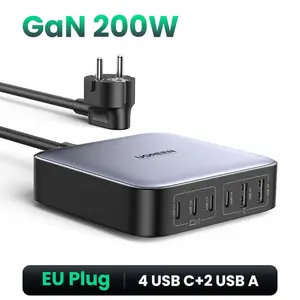 Зарядное Gan устройство UGREEN 200W 6 Ports