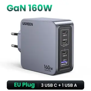 4 портовая зарядка UGREEN 160W GaN PD3.1 Type C QC4.0 3.0
