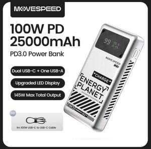 Внешний аккумулятор MOVESPEED M25 100 Вт и 140 Вт Power Bank 25000 мАч
