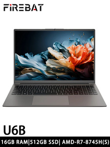 Ноутбук Firebat U6B, 16", 16/512ГБ, R7 8745HS, Radeon 780M, Windows 11