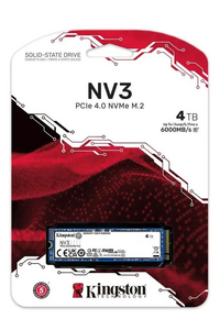 Внутренний SSD-диск Kingston 4 ТБ, NV3 M.2 PCI-E 4.0 (SNV3S/4000G), с Озон картой