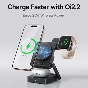 Магнитное зарядное устройство Baseus PicoGo AF21 3-in-1 Qi2.2 25W