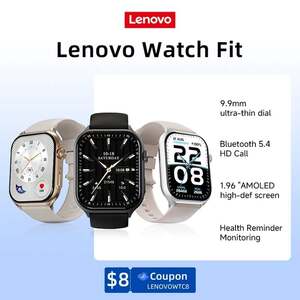 Смарт-часы Lenovo L-SWAF101, AMOLED экран 1.96”, 410x502 пикселей, 300 мАч, Bluetooth 5.4, IP68, 2 цвета