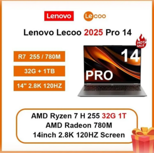 Ноутбук Lenovo Lecoo Pro 14, 14", IPS, 2.8К, R7-255, 32 Гб/1 Тб, Radeon 780M, Windows 11 (по карте ozon) + 5501₽ пошлина 