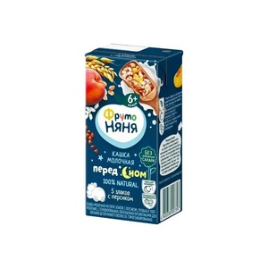 Каша мультизлаковая детская ФрутоНяня с 6 месяцев, 5 злаков с персиком, молочная, 18х200 мл (с озон картой) 