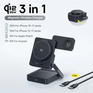 Беспроводное магнитное зарядное устройство Baseus E02054 3-в-1 Qi2.2