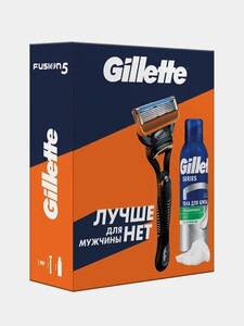 Набор Gillette FUSION: бритва и пена для бритья Успокаивающая 200 мл (истекает срок годности)
