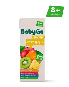 3+3 на детское питание BabyGo (например, 6 шт - нектар BabyGo Мультифрукт с 8 мес 0.2 л)