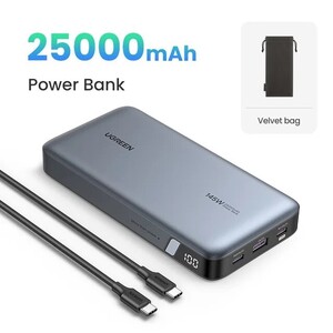 Внешний аккумулятор Ugreen PB205, 25000 мАч, PD 3.1, QC 4.0
