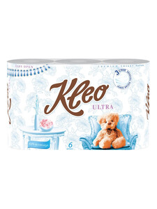 Туалетная бумага Kleo Ultra, 3 слоя, 6 рулонов