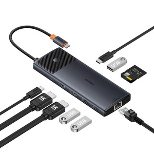 USB хаб Baseus 10 в 1 Dual Display Metal Gleam Series II 