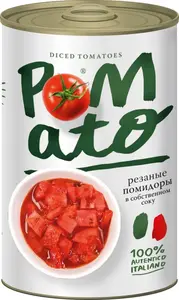 Помидоры Pomato резаные в собственном соку, 400 г (с картой OZON)