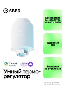 Умный терморегулятор Sber для радиатора с управлением смартфоном (с картой OZON)