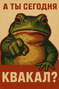 Постер в советском стиле "А ты сегодня квакал?" (с ozon картой)