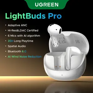 Наушники UGREEN LightBuds Pro (ANC, BT 6.0, LDAC, до 32 ч)