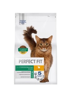 Сухой корм для стерилизованных кошек Perfect Fit полнорационный, с курицей, 2.5 кг (с картой OZON)