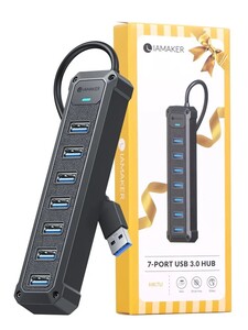 USB-hub IAMAKER 7-в-1 (с картой OZON, из-за рубежа)