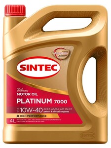 Масло моторное SINTEC PLATINUM 7000 10W-40, Синтетическое, 4 л (с картой банка-партнёра)