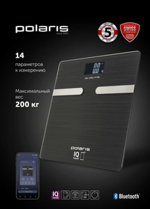 Весы напольные электронные Polaris PWS 1892 IQ Home умные, до 200 кг (с картой Пэй)