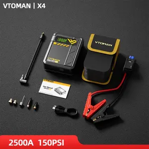 Автомобильное пусковое устройство и повербанк VTOMAN X4 4-в-1 с компрессором, 2500А