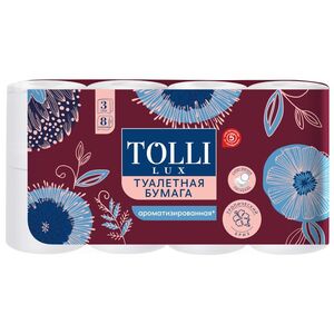 Туалетная бумага Tolli Lux 3-слойная 8шт