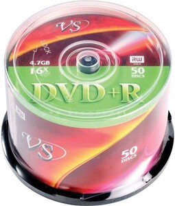 Диски VS DVD+R 4,7 GB 16x, 50 шт, VSDVDPRCB5001 (упаковка Cake Box)